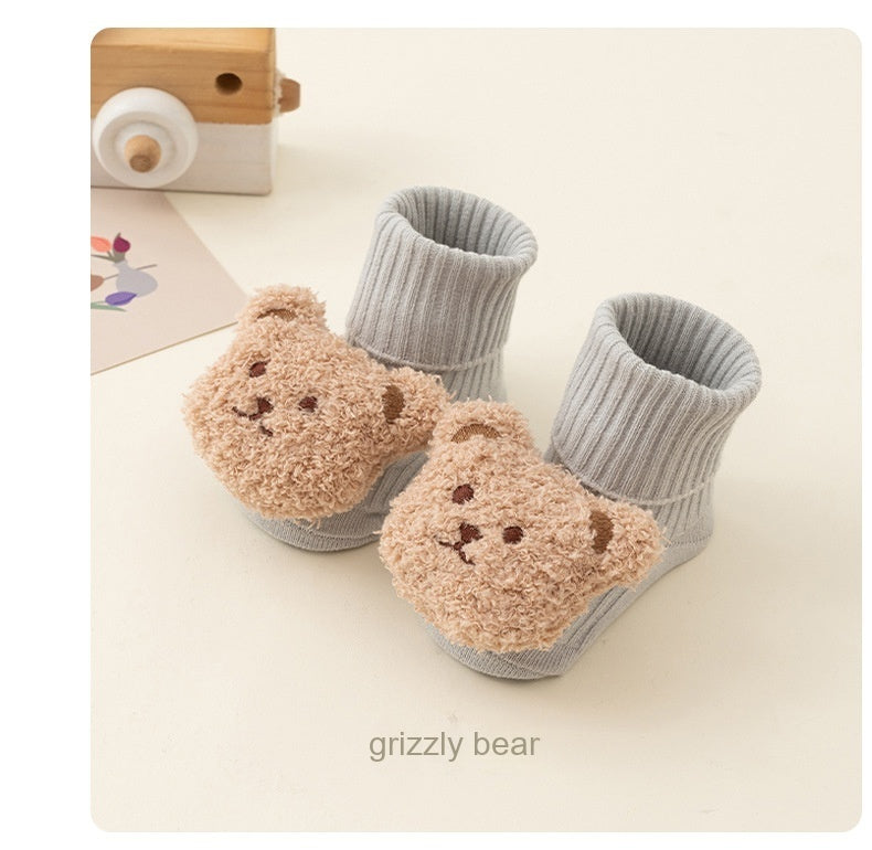 Newborn Baby Spring And Autumn Mid-calf Glue Dispensing Non-slip Room Socks Baby Socks