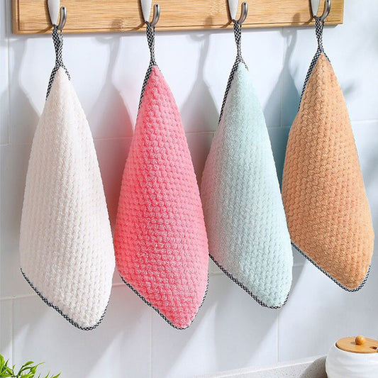 Kitchen Non-stick Oil Thickened Absorbent Rag Dish Towel