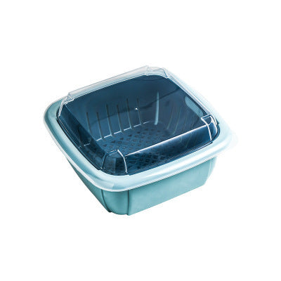 Double-layer contrast color drain basket with lid