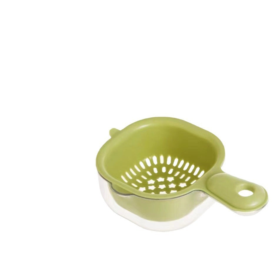 Double Drain Basket With Handle Kitchen Fruit Washing And Vegetable Washing Artifact Living Room Fruit Basket