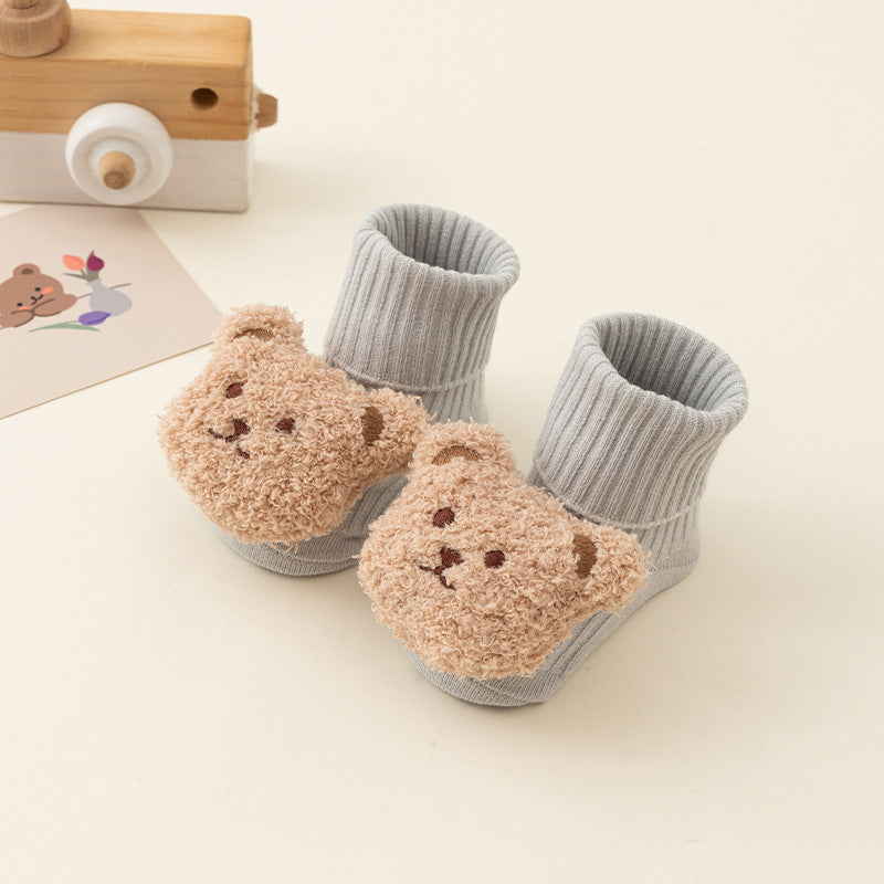 Newborn Baby Spring And Autumn Mid-calf Glue Dispensing Non-slip Room Socks Baby Socks